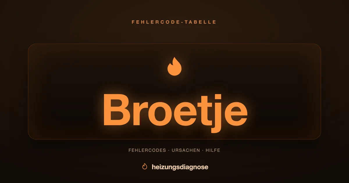 Brötje Fehlercode Tabelle: Bedeutung & Lösung