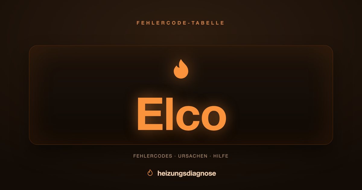 Elco Fehlercode Liste: Thision & Trigon