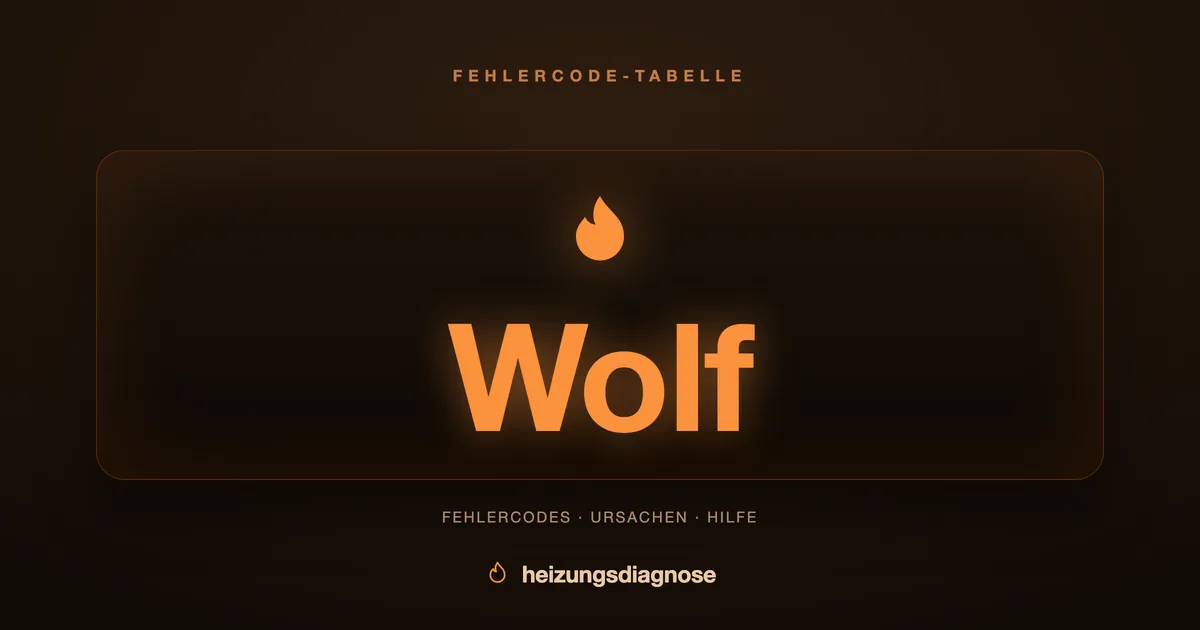 Wolf Fehlercode Liste: Therme & Heizung